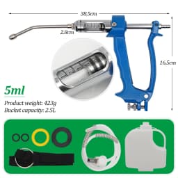 5/10/20/30ml Animal Veterinary Continuous Dosing Device Automatic Vaccine Drug Gun Drench for Cattle Goat Pig Injection With Pot