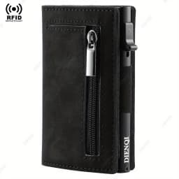 Anti-theft Credit Card Holder Men Wallets Rfid Blocking Aluminum Leather Pop Up Minimalist Wallet Cardholder Wallets for Men