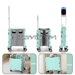 5S Quick Folding Shopping Trolley Large Capacity Hand-Pulled Cart Climb Stairs Vegetable Bung Lightweight Travel Picnic Handcart