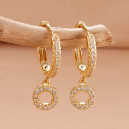 Nidin Hot Sale Initial A-Z Letters Mini Small Hoop Earrings Gold Color Zircon Jewelry Alphabet Fashion Christmas New Year Gift