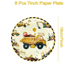 Construction Party Disposable Tableware Birthday Decoration Boy Baby Shower Excavator Truck Tractor Construction Birthday Decor