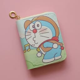 Hot Sale Doraemon Short Pouch Anime Printe Cute Wallet Cartoon Card Holder Mini Zipper Coin Purse Kawaii Purses Keychains Case