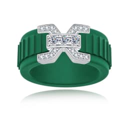MossanRappr VVS1 Moissanite Silicone Ring 925 Sterling Silver Engagement Ring Rubber Wedding Band Jewelry Gifts for Men Women