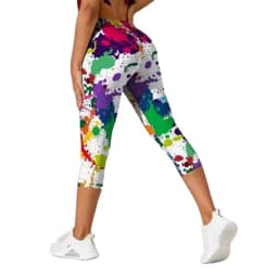 Women Retro Comic Graffiti Letter Print High Waisted Leggings Slimming Skin-Friendly Breathable Soft Flattering Gym Comfy