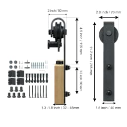 SucceBuy 8/10FT Sliding Barn Door Hardware Kit 330 LBS Heavy Duty Barn Door Track Kit for Double Doors with Smooth Silent Pulley