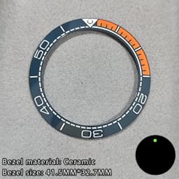41.5mm Sloping Ceramic/Aluminum Luminous Bezel Insert For 43mm Case Watch Accessories Inner Diameter 32.7mm Bezel Accessories