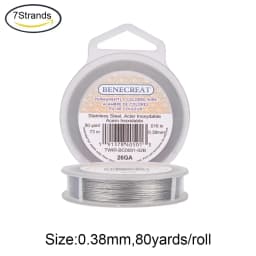 1 Roll Stainless Steel Tiger Tail Beading Wire 7/19/49 Strand Bead Stringing Wire for DIY Earring Jewelry Crafts Making