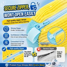 Fluffy Fiber 360 ° Surround Cleaning Shoe Washing Bag - Reusable Durable Machine-Washable Shoe Bag With Zipper Closure(1Pcs)