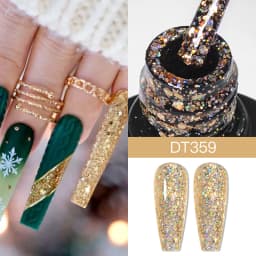 MEET ACROSS 7ml Glitter Sequins Thermal Gel Nail Polish 3 Layers Temperature Color Changing Semi Permanent UV Gel Varnish Nails