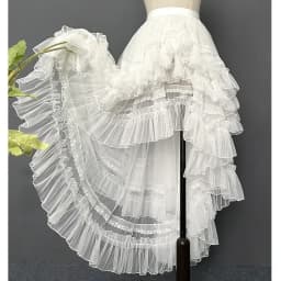 Gothic Lolita Layered Underskirt Sweet Princess Mesh High Low Ruffled Skirt for Women