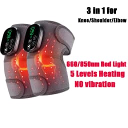 Eletric Knee Heating Massager 3 in 1 Elbow Shoulder Knee Pad Thermal Vibration Leg Support Belt Muscle Relax 3-Speed Heated