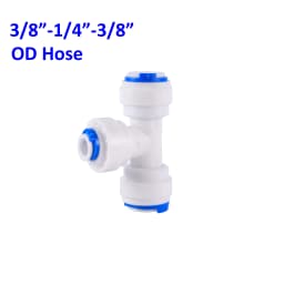 Reverse Osmosis Quick Connector 1/4"3/8"OD Hose Tee Y Coupling 4 Way Equal Convert Elbow Straight RO Water Aquarium Pipe Fitting