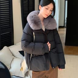 Simple Faux Fur Collar Padded Parka Women Thick Warm Winter Puffer Jacket 2026 Ladies Office Wear Casual Solid Zipper Outerwear