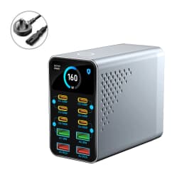 USB Type C GaN Charger Ai Display 10 in 1 Desktop Power Station Fast PD Charge For iPhone 17 Pro Max MacBook Air