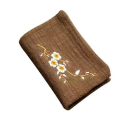 Durable Cotton Tea Cloth Embroidery Easy To Clean Cleaning Rag Lightweight Water Uptake Cotton and Linen Tea Towels