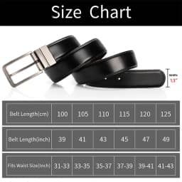 Maikun  Business Reversible Leather Belt For Men Alloy Push-in Pin Buckle Black Belts