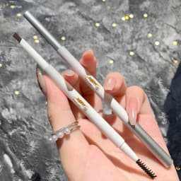 Thin-Head Double-Ended Eyebrow Pencil – Waterproof, Long-Lasting, Auto-Rotate, Brush Tip, Contour, Natural, Certified, Unisex