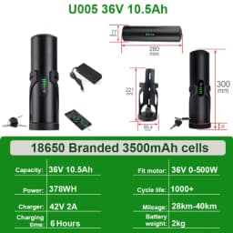 36V 10.5AH Mini Bottle EBike Battery Li-ion Pedelec 48V 7AH 36V 10.5AH Water Battery for 250W ~ 650W BBS01 TSDZ2 Motor