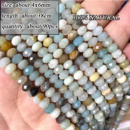 Wholesale Natural Amazonite Various Shape Stone Beads Round Faceted Rondelle Square Irregular for Jewelry Making Diy Bracelet