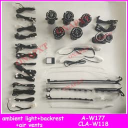 64-color Set For Mercedes-Benz A/CLA class W177 W118 LED Car Air Vent Turbine Outlet Nozzle Ambient Light Atmosphere Neon Lamp