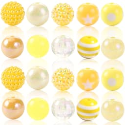 20 Pcs Chunky Bubblegum Beads Focal Beads Pen Beads Large Rhinestone Pearl Beads Christmas Beads for Pen Jewelry Making Keychain