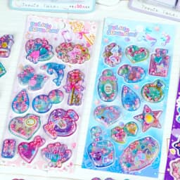 3 pcs/6 pcs Cute Fragrant Glitter Shaking Sticker 3D Cartoon Scrapbooking Diy Journaling Stationery Diary Sticker School Gift