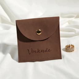 100pcs Soft Microfiber Jewellery Pouches Half Circle Snap Flap Custom Logo Suede Button Bag For Earring Ring Jewelry Packaging