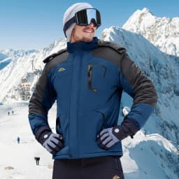 TACVASEN Men's Waterproof Fleece Lined Winter Jacket Windproof Multi-Pockets Warm Outdoor Coat Thermal Parka Raincoat with Hood