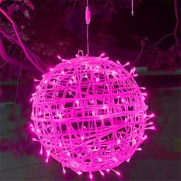 Waterproof LED Rattan Ball Christmas Tree String Lights Outdoor 30CM Fairy Light Garland for Wedding Party Garden Backyard Decor