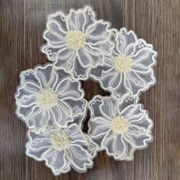 5Pcs Double Layer Lace Flower Applique Embroidered Patches Rpair For DIY Handmade Craft Wedding Dress Decoration 6.5CM Wide