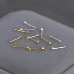 2pcs Ear Piercing Silver Needle Ear Stick Stud Earrings For Women Maintaining Ear Hole Small Tiny Round Ball Ear Jewelry