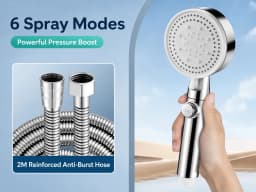 High Pressure Shower Head Handheld Large Panel Rainfall Showerhead with One-Key Stop Water Saving for Bathroom Accessories