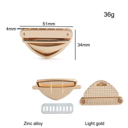 5/10/20PCS Metal Rectangle Press Push Lock For Handbags Bag Briefcase Spring Lock Snap Decorative Clasps Repair Kit Accessories