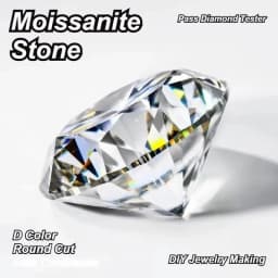 Lab Moissanite Stone Round Cut D Color VVS1 0.1ct-12ct Lab Grown Gemstone Charms for Jewelry Making Pass Diamond Tester