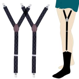 1 Pair Men Shirt Stay Adjustable Shirts Holder Y Shape Leg Thigh Suspender with Non-slip Locking Clips Men Tucker Garters Strap