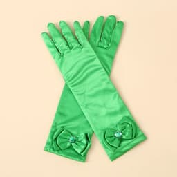 Children Satin Sequins Bow Long Gloves Princess Dance Performance Stage Gloves Girls Solid Full Finger Mittens Accessories