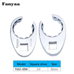 Fanyaa Flare Nut Clamp Tool Plum Open End Tubing Wrench Head 1/2 Inch 20-32mm Individual Hand Tool Fully Polished Chrome Plated