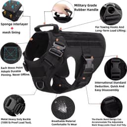 Tactical Dog Harness Collar Leash Molle Pouches For Medium Large Dogs Pet German Shepherd Training Walking Vest Dog Harnesses
