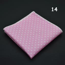 Men's Polka Dot Pocket Square Cotton White Navy Handkerchief Formal Dress Wedding Party Suit Scarf Bridegroom Chest Towel Hanky