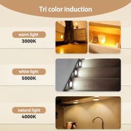 2~6 Pack Motion Sensor LED Night Light USB Rechargeable 3 Color Night Lamp Cabinet Wardrobe Lamp Staircase Wireless Closet Light