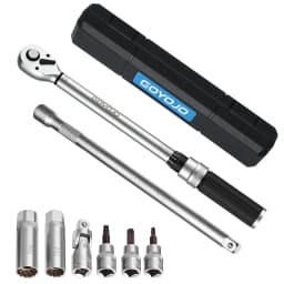 GOYOJO 8-Pcs Magnetic Torque Wrench Kit, 10-60Nm Ultra-Thin Spark Plug Replacement Kit for Exhaust System Maintenance DIY