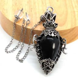 Water Drop Crystal Pendulum for Dowsing Spiritual Divination Natural Amethyst Rose Quartz Onyx Antique Pendulums Pendant Pendulo