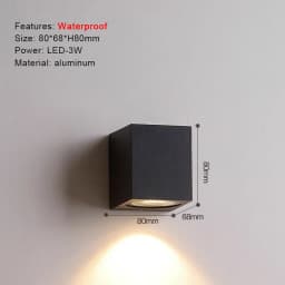 Round Square Modern Wall Lights Garden Porch Ip65 Waterproof Up Down Lighting Outdoor Led Bedroom Lamp Wall Decor