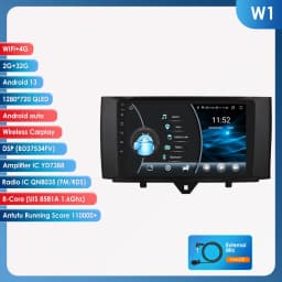 OSSURET 2Din CarPlay Android Car Radio For Smart Fortwo 451 2010-2015 Car Multimedia Video Player GPS 4G-LET autoradio RDS 7862