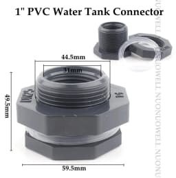 1PCS PVC 1/2"3/4"1"Water Tank Connector Drain Pipe Accessories Aquarium Joints Water Pipe Fittings Thread Adaptor Tank Bulkhead