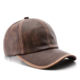 Retro Adjustable Faux Leather Baseball Cap Distressed Casual Washed Leather Dad Hat Sun Hat Women Men