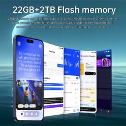 K-Touch Smartphone Android 5G For 17 Pro Max Smart Mobile Phones Dual Sim 22G+2TB Cell Phone Face Unlocked 7.3inch HD 5G Dual SIM 7800mAh Battery