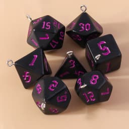 Leslie 7pcs/set Colorful Different Number Acrylic Dice Charms Game Props Multi-faceted Digital Dice for DIY Jewelry Making