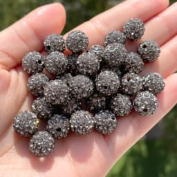 10pcs 6/8/10mm Czech Crystal Rhinestones Pave Disco Ball Clay Beads Round Spacer Beads Charms for DIY Jewelry Making Bracelet