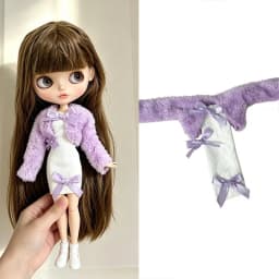 For Blythe Doll Outfit Clothes Luxury Checkered Coat Dress Set Sweet Princess Bowknot Skirt Clothing For Barbies OB24 Small 1/6